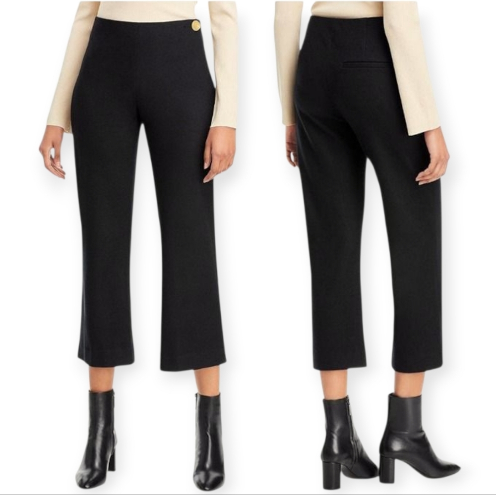 Vince Cozy Easy Flare Office Winter Cropped Organic Wool Pants Womens